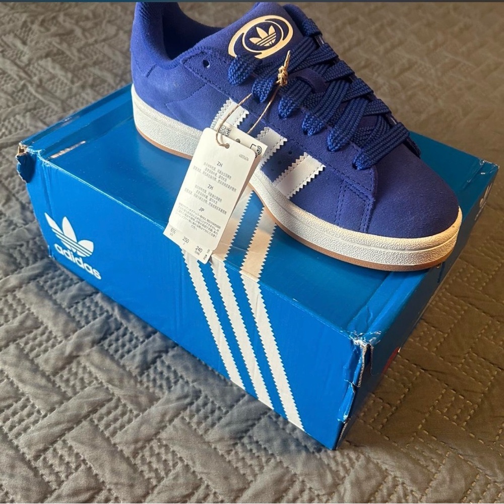 Adidas Royal Blue Sneakers with White Stripes